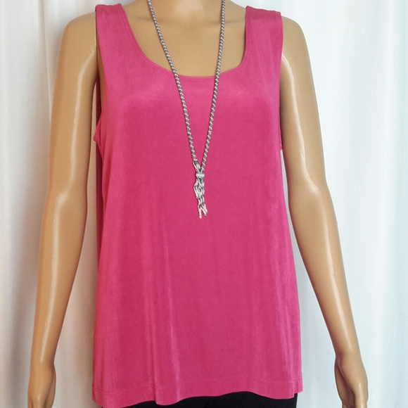 Chico's Travelers Tops - Chico's Travelers Scoop Neck Pink Tank Top -z